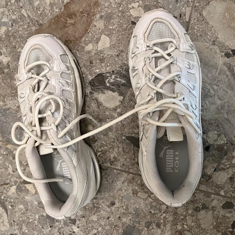 Puma White Mesh Sneakers